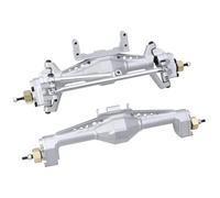 Essieu RC Pour Axial Pour Capra UTB18 1/18 RC Car Pièces Mise À Niveau En Métal Ensemble D'essieux Portail Avant Et Arrière Aluminium Complet Avec Support Servo(Silver,1Set)