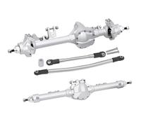 Essieu RC Pour Axial Pour SCX10 II Pour Vanquish VS4-10 1/10 RC Crawler Pour châssis CNC Aluminium Avant Arrière Essieu droit Pièce Construction Décalage(Silver,Front Rear)