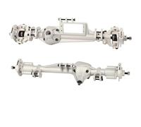 Essieu RC Pour Axial RBX10 Pour Ryft 1/10 RC Car Ensemble D'essieu Avant Et Arrière En Alliage D'aluminium Pour Chenilles(Silver,FR)
