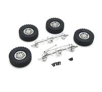 Essieu RC Pour MN78 Pour MN82 Pour MN99S Pour MN98 1/12 RC Voiture Pièces Mise Niveau Accessoires Métal Avant Arrière Portail Essieu Beadlock Roue Pneu Ensemble(Silver)