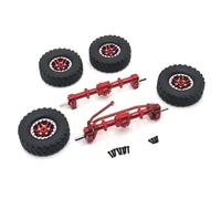 Essieu RC Pour MN78 Pour MN82 Pour MN99S Pour MN98 1/12 RC Voiture Pièces Mise Niveau Accessoires Métal Avant Arrière Portail Essieu Beadlock Roue Pneu Ensemble(Red)