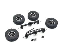 Essieu RC Pour MN78 Pour MN82 Pour MN99S Pour MN98 1/12 RC Voiture Pièces Mise Niveau Accessoires Métal Avant Arrière Portail Essieu Beadlock Roue Pneu Ensemble(Black)