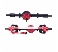 Essieu RC Pour WPL C14 C24 C34 C44 B14 B24 1/16 RC Car Upgrades Pièces Accessoires Ensemble D'essieux Avant Et Arrière En Métal Noir Rouge(Black2)