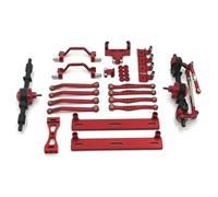 Essieu RC Pour WPL C64 1/16 RC Car Upgrade Parts Essieu Avant Arrière Métal Pour Châssis Biellette Liaison Tige Traction Support Pédale Latérale Ensemble Support D'amortisseur(Red)