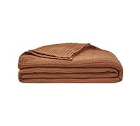 Couvre-lit en gaze de coton 120g/m², Jazzy Roux,260x240 Marron