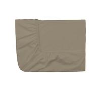 Essix - Drap Housse Royal Line Percale de Coton Taupe 200 x 200 cm