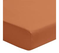 ESSIX - Drap Housse uni en Percale de Coton, Bonnet de 30 cm, PREMIÈRE, 120 x 190 cm, Marron foncé