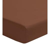ESSIX - Drap Housse uni en Percale de Coton, Bonnet de 30cm, PREMIÈRE - 180 x 200 cm - Espresso - 80 Fils/cm² - Percale de Coton - Bonnet 30 cm - Entretien Facile
