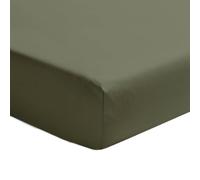 ESSIX - Drap Housse uni en Percale de Coton, Bonnet de 30cm, PREMIÈRE - 200 x 200 cm - Vert Jungle - Percale de Coton - 80 Fils/cm² - Bonnet 30 cm - Entretien Facile
