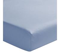 ESSIX - Drap Housse uni en Percale de Coton, Bonnet de 30cm, PREMIÈRE, 90 x 200 cm, Bleu Olympe