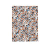ESSIX - Drap Plat en Percale de Coton, Cyclades - 240 x 300 cm - Orange et Bleu - Percale de Coton - 80 Fils/cm² - Entretien Facile