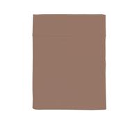 ESSIX - Drap Plat uni en Percale de Coton lavée, Delicate - 270 x 300 cm - Marron foncé - Percale de Coton - 80 Fils/cm² - Entretien Facile