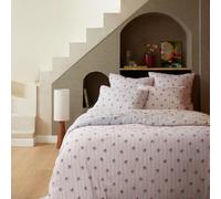ESSIX - Housse de Couette imprimée en Gaze de Coton, ŒILLETS D'ORIENT - Rose Clair - 240 x 220 cm - Gaze de Coton - Entretien Facile