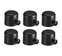 ESSMOKO Embout Tringle Rideau Lot de 6 Embouts de Tringle à Rideau décoratifs en Alliage de Fer Rond 19/22/25/28 mm Noir 25 mm