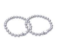 ESSMOKO Embrase De Rideaux Boucle De Rideau Magnétique Imitation Perle Tête Carrée Attache Décorative pour Rideau Longueur 40 Cm Gris