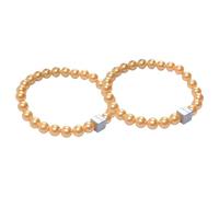ESSMOKO Embrase De Rideaux Boucle De Rideau Magnétique Imitation Perle Tête Carrée Attache Décorative pour Rideau Longueur 40 Cm Jaune Doré