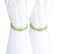 ESSMOKO Embrasse pour Rideaux Attache De Rideau Magnétique en Polyester avec Boucle À Tête Carrée 54 Cm Convient pour Le Salon La Chambre À Coucher Vert Clair