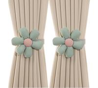 ESSMOKO Embrasse pour Rideaux Attache De Rideau Réglable en Tissu À Fleurs De Dessin Animé Attache De Rideau À Clip Adaptée Aux Boucles De Rideau dans Les Chambres d'enfants Vert Clair