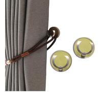 ESSMOKO Embrasse pour Rideaux Crochet de Rideau Rond en Alliage d'aluminium de Style Moderne Crochet Fixe pour Manteau pour Salon Chambre à Coucher hôtel - Bord argenté Vert Herbe