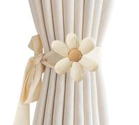 ESSMOKO Embrasse pour Rideaux Lot De 2 Attaches De Rideaux en Tissu Motif Animaux De Dessin Animé Idéales pour La Décoration De Chambre d'enfant Motif Petites Fleurs Beiges