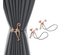 ESSMOKO Embrasse Rideau Attache De Rideau À Boucle Magnétique en Métal pour Chat Corde d'attache De Rideau À Boucle Magnétique Solide De 45 Cm Adaptée Au Salon À La Chambre À Coucher Rouge Antique
