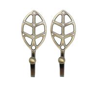 ESSMOKO Embrasse Rideau Attache Rideau Crochet de Rideau en Alliage de Zinc à Motif de Feuille de Diamant Accessoires pour Rideaux - Bronze