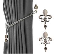ESSMOKO Embrasse Rideau Attache Rideau Crochet Mural pour Rideau en Alliage de Zinc de Style européen Crochet Fixe pour Corde de Rideau en Alliage d'aluminium - Blanc argenté