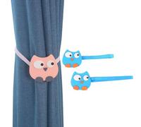 ESSMOKO Embrasse Rideau Attache-Rideau Hibou Dessin Animé Boucle Magnétique De 45 Cm Boucle De Rideau pour Chambre d'enfant Bleu