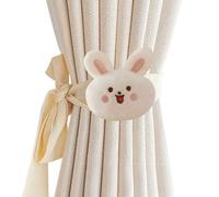 ESSMOKO Embrasse Rideau Lot De 2 Attaches De Rideaux en Forme d'animaux De Dessin Animé en Tissu pour Porte Fenêtre Décoration De Chambre d'enfant Motif Lapin