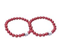 ESSMOKO Embrasses À Rideaux Boucle De Rideau Magnétique Imitation Perle Tête Carrée Attache Décorative pour Rideau Longueur 40 Cm Rouge Vin