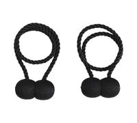 ESSMOKO Embrasses À Rideaux Lot De 2 Boucles De Rideaux Magnétiques Fixations De Rideaux en Polyester Convient pour Salon Et Chambre À Coucher Noir
