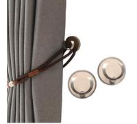 ESSMOKO Embrasses de Rideaux Crochet de Rideau Rond en Alliage d'aluminium de Style Moderne Crochet Fixe pour Manteau pour Salon Chambre à Coucher hôtel - Bord argenté Beige
