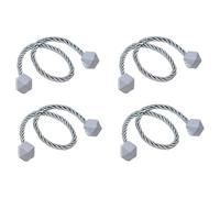 ESSMOKO Lot de 4 embrasses de Rideaux magnétiques, Modernes et Simples, Couleur Unie, pour Rideaux, Attaches en Corde - Gris