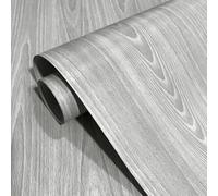 ESSMOKO Papier peint autocollant en PVC imitation bois gris pour chambre à coucher armoire porte meuble à chaussures rénovation de vieux meubles - Grain de bois gris - 45 * 300 cm