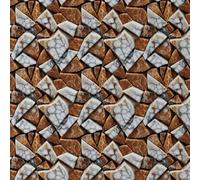ESSMOKO Papier Peint autocollant en PVC imperméable style pastoral 3D décoration murale en pierre salon marron 45 * 300cm