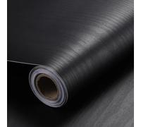 ESSMOKO Papier peint autocollant épais en PVC grain de bois imperméable et résistant à l'huile pour meubles table armoire rénovation autocollant - grain de bois noir - 44 5 * 500 cm