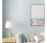 ESSMOKO Papier peint autocollant non tissé épais à rayures de boue de diatomées 3D pour chambre à coucher salon arrière-plan de la maison bleu clair 53 * 500 cm