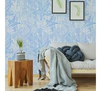 ESSMOKO Papier Peint hydrosol coloré pour salon chambre à coucher bureau autocollant mural décoratif étoile de mer bleu ciel 45 * 600cm