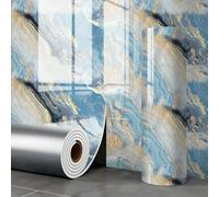 ESSMOKO Papier peint Papier peint autocollant imperméable effet marbre doré imitation céramique pour cuisine et salle de bain motif Galaxy Gold 40 * 300cm