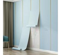 ESSMOKO Papier peint Sticker mural 3D en mousse XPE épaisse de 3 mm autocollant et imperméable à l'humidité pour la rénovation et le masquage des murs de la chambre et du salon Bleu frais 50 * 1000cm