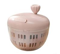 Essoreuse à fruits et légumes avec double boucle et manivelle pour un séchage facile, base antidérapante pour plus de stabilité, convient pour préparer des salades familiales (rouge clair)