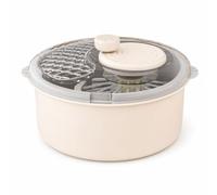 Essoreuse à Légumes Électrique Centrifugeuse Laveuse Sécheuse Saladier Panier Accessoire Cuisine Nettoyage Rapide Retrait de l'eau Panier Rotatif, Crème Blanc, Style to 1