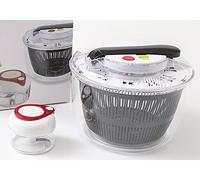 Essoreuse à salade, 5 L, grande essoreuse manuelle pour salade et fruits et légumes avec couvercle sécurisé et poignée rotative, salades plus savoureuses et préparation des aliments plus rapide,