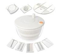 Essoreuse à salade avec cutter | Essoreuse et séchoir à laitue | Râpe de cuisine Séchoir Passoire Bol Lavage pour pommes de terre, ail, fruits, préparation de pommes de terre Pep