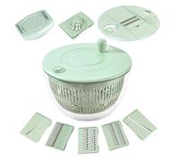 Essoreuse à salade avec trancheuse - Bol pour laver légumes et fruits avec passoire | Sèche-cheveux, passoire, râpe de cuisine -, gingembre, ail, pomme de terre Préparation des aliments