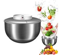 Essoreuse à salade électrique, 4,8L Essoreuse à laitue de grande capacité Rotateur de salade en acier inoxydable Séchoir à légumes Lave-fruits Nettoyant pour laitue Panier de drainage