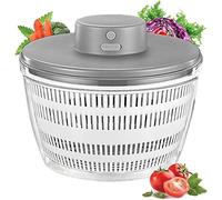Essoreuse à salade électrique, 4 L, sans fil, USB, déshydrateur pour fruits et légumes, séchoir à salade de grande capacité, mélangeur électrique à drainage rapide, blanc