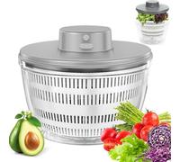 Essoreuse à Salade électrique, 4000 ML Grande Capacité Essoreuse à Salade Automatique, Déshydrateur pour Fruits et légumes avec Couvercle, séchage Rapide, Rechargeable par USB mixeur Salade (Blanc)
