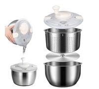 Essoreuse à salade en acier inoxydable de 6 l avec couvercle en polypropylène pour lave-fruits, pâtes et frites, séchoir à salade