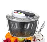 Essoreuse À Salade en Verre, Essoreuse À Salade de Cuisine, Laveuse-sécheuse de Légumes, avec Couvercle de Déshydratation Et Presse Et Rotation, Essoreuse À Laitue de Grande Capacité, Laveuse de Fruit